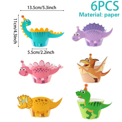 Kidslands® - Présentoir à Cupcakes Dinosaure & Accessoires Anniversaire Thème Dino : Box Bonbons, Décorations