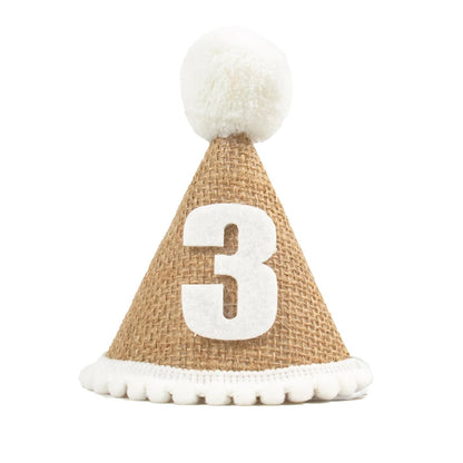 Kidslands® | Chapeau d’Anniversaire Bébé en Toile de Jute – Accessoire Naturel bohème
