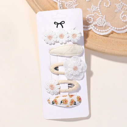 Kidslands® | Lot de 5 Barrettes – Pinces à Cheveux Enfant Motif Fleuri & Tendance