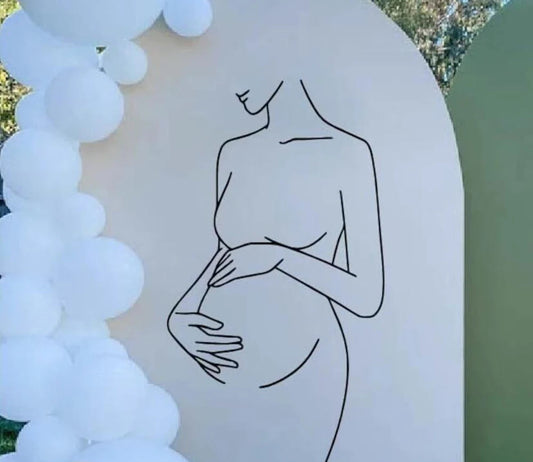 Kidslands® – Sticker Mural Silhouette Femme Enceinte | Décoration Élégante Baby Shower & Gender Reveal