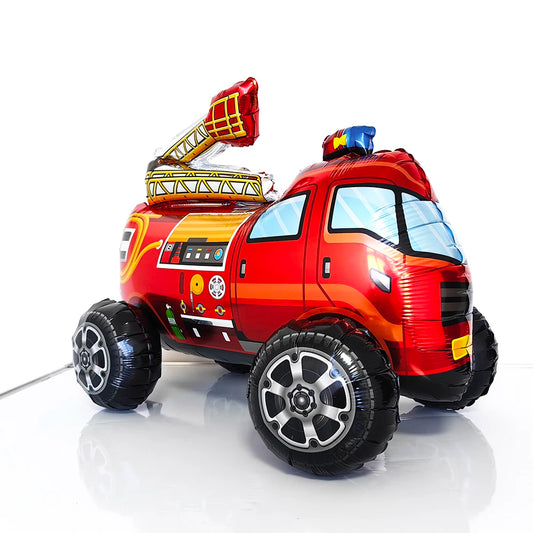 Kidslands® | Ballon Camion de Pompier ou Hélicoptère 4D – Déco thème Anniversaire Pompiers