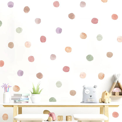 Kidslands® | Stickers Muraux Bohèmes à Pois – Déco DIY Chambre Bébé & Enfant | Autocollants Adhésifs Faciles à Poser