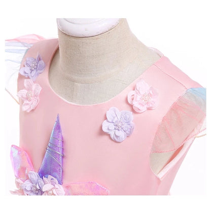 Kidslands® | Robe Tutu Licorne Fille - Robe Princesse Déguisement - Anniversaire, Carnaval, Fête