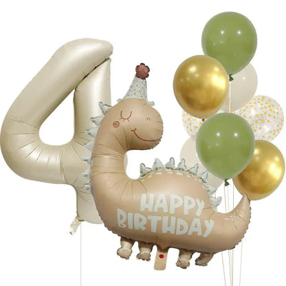 Kidslands® – Set Ballons Dinosaure + Chiffres Aluminium Décoration Anniversaire Enfant - Thème Dino - Fête Préhistorique