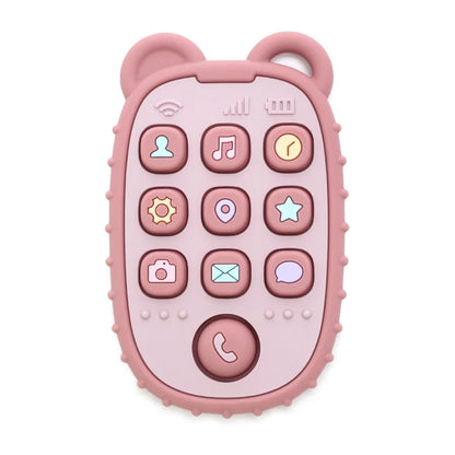 Kidslands® | Jouet de Dentition Bébé Forme Téléphone – Touches Pop-It - Silicone Souple sans BPA
