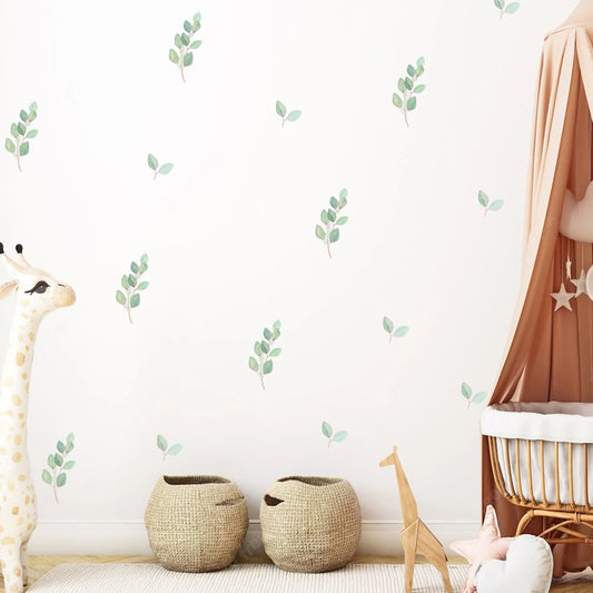 Kidslands® | Stickers Muraux Feuilles Vertes Bohème – Déco Murale Chambre Enfant & Bébé