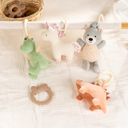Kidslands® | Jouet suspendu d’éveil bébé – Hochet animal doux à accrocher