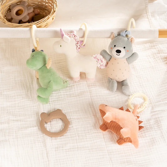 Kidslands® | Jouet suspendu d’éveil bébé – Hochet animal doux à accrocher