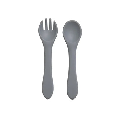 Kidslands® | Set 2 Pièces Couverts Bébé Silicone – Sans BPA