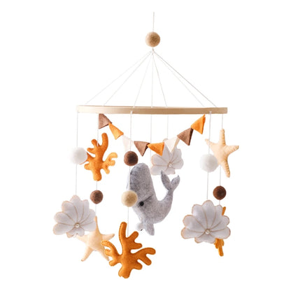 Kidslands®  – Mobile Bébé en Bois et Feutrine - Montgolfière Douce – Décoration Apaisante pour Lit ou Berceau