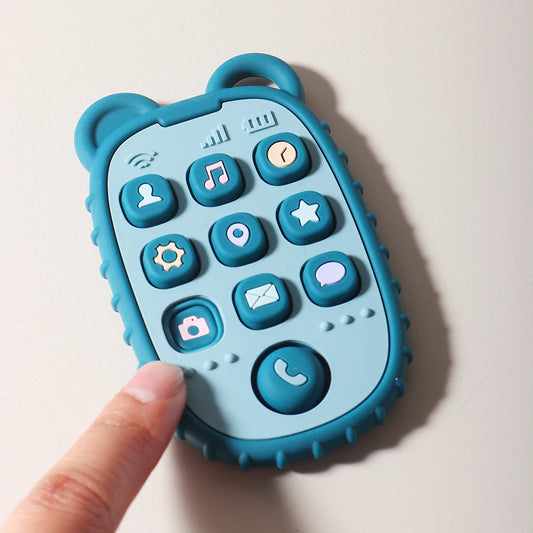 Kidslands® | Jouet de Dentition Bébé Forme Téléphone – Touches Pop-It - Silicone Souple sans BPA