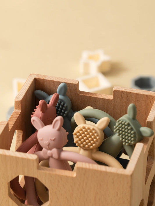 Kidslands® | Anneau de Dentition Silicone Bébé en Forme de Lapin – Sans BPA