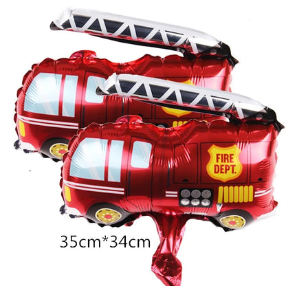 Kidslands® | Ballon Camion de Pompier ou Hélicoptère 4D – Déco thème Anniversaire Pompiers