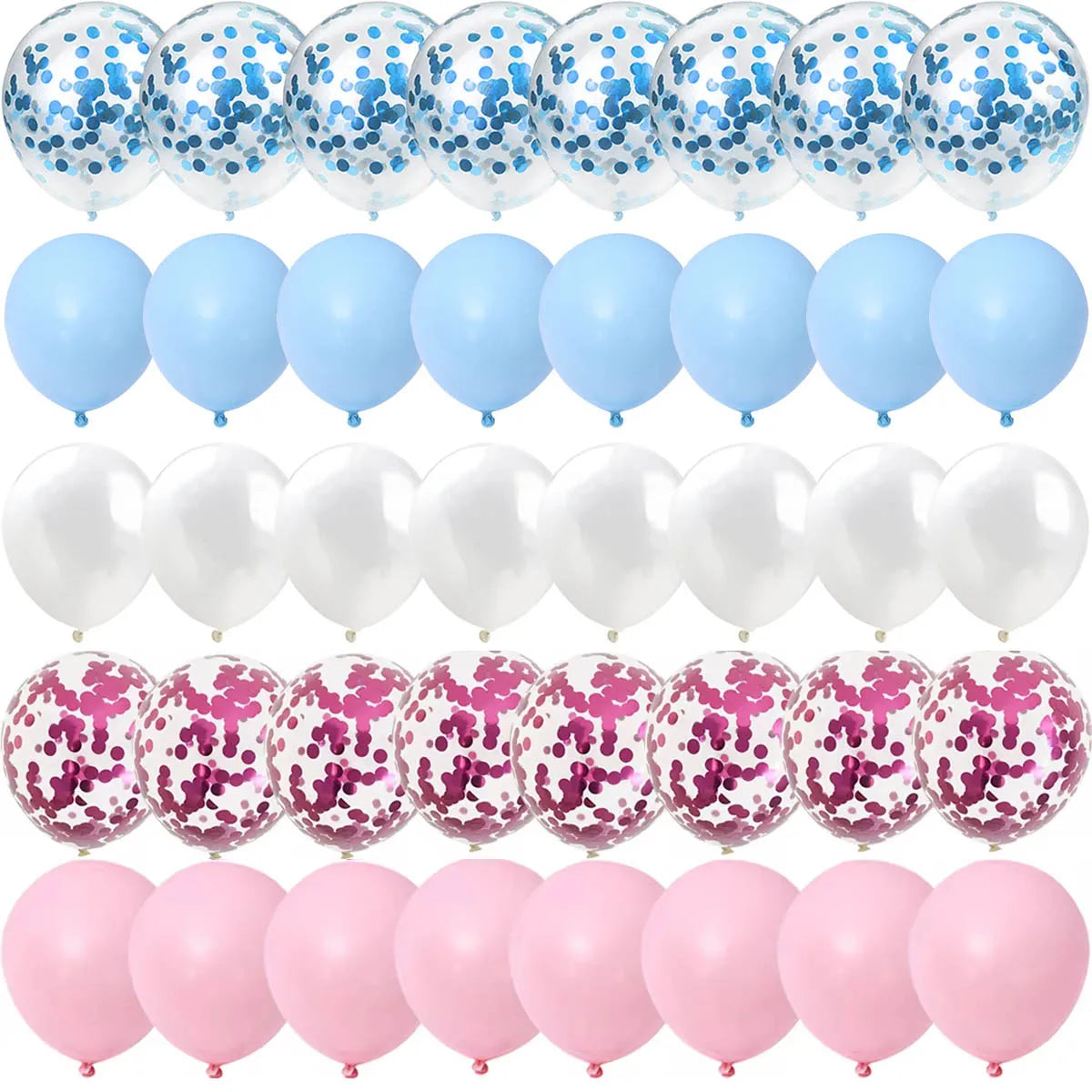 Kidslands® – Ballons Gender Reveal Rose & Bleu | Ballon Confettis Métallisés nacrés Baby Shower Fille ou Garçon