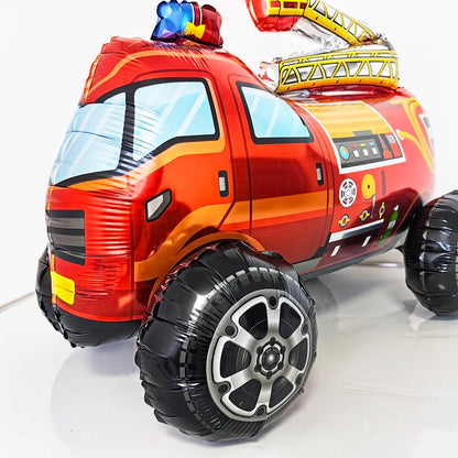 Kidslands® | Ballon Camion de Pompier ou Hélicoptère 4D – Déco thème Anniversaire Pompiers