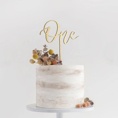 Kidslands® | Cake Topper en Bois “One” – Décoration Gâteau 1er Anniversaire