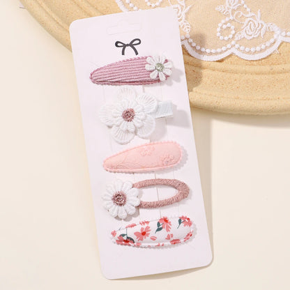 Kidslands® | Lot de 5 Barrettes – Pinces à Cheveux Enfant Motif Fleuri & Tendance