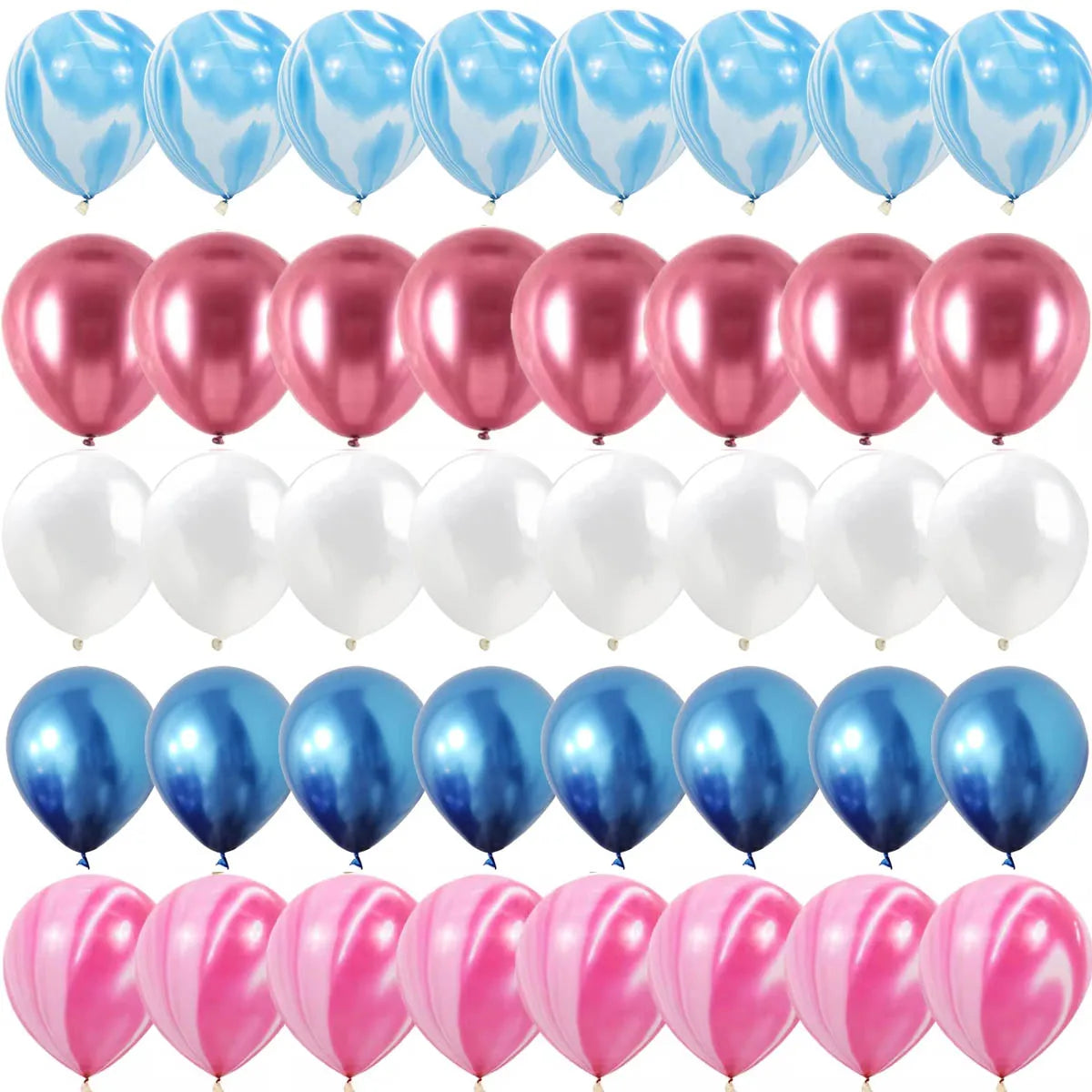 Kidslands® – Ballons Gender Reveal Rose & Bleu | Ballon Confettis Métallisés nacrés Baby Shower Fille ou Garçon