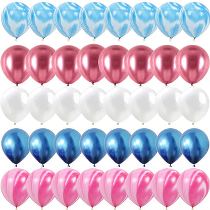 Kidslands® – Ballons Gender Reveal Rose & Bleu | Ballon Confettis Métallisés nacrés Baby Shower Fille ou Garçon
