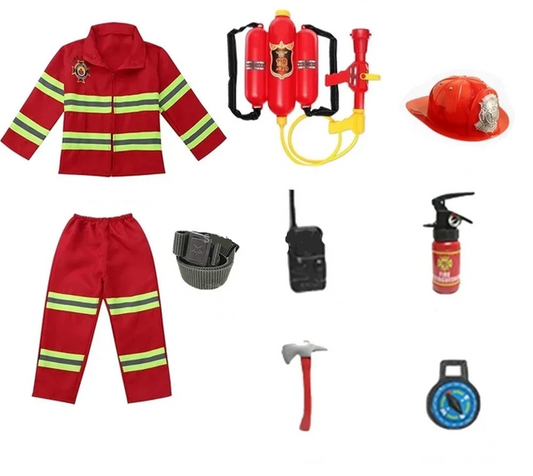 Kidslands® | Déguisement Enfant Pompier – Costume Halloween & Fête | Uniforme et Accessoires Cosplay Garçon
