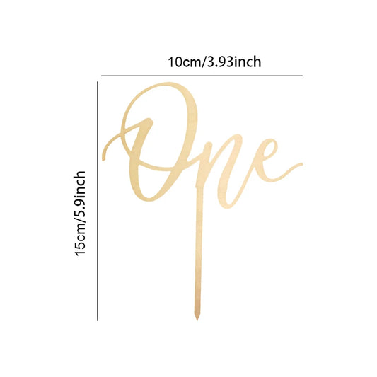 Kidslands® | Cake Topper en Bois “One” – Décoration Gâteau 1er Anniversaire