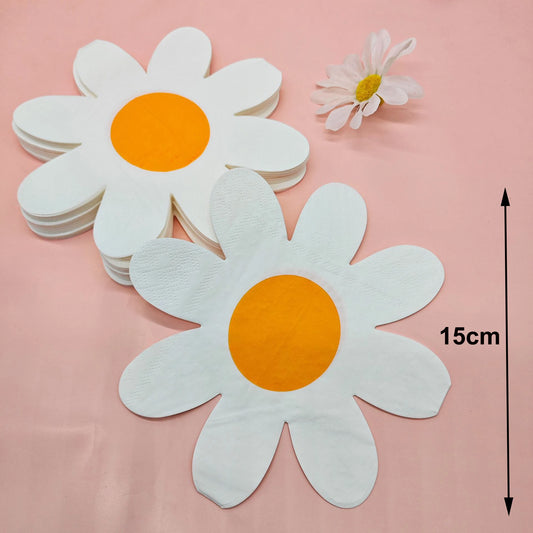Kidslands® - Serviettes en Papier Marguerite 20 à 60pcs – Décoration Anniversaire, Baby Shower & Fêtes Bohèmes