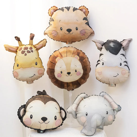 Kidslands® | Lot de 6 Ballons Safari Animaux Jungle | Décoration Anniversaire & Baby Shower