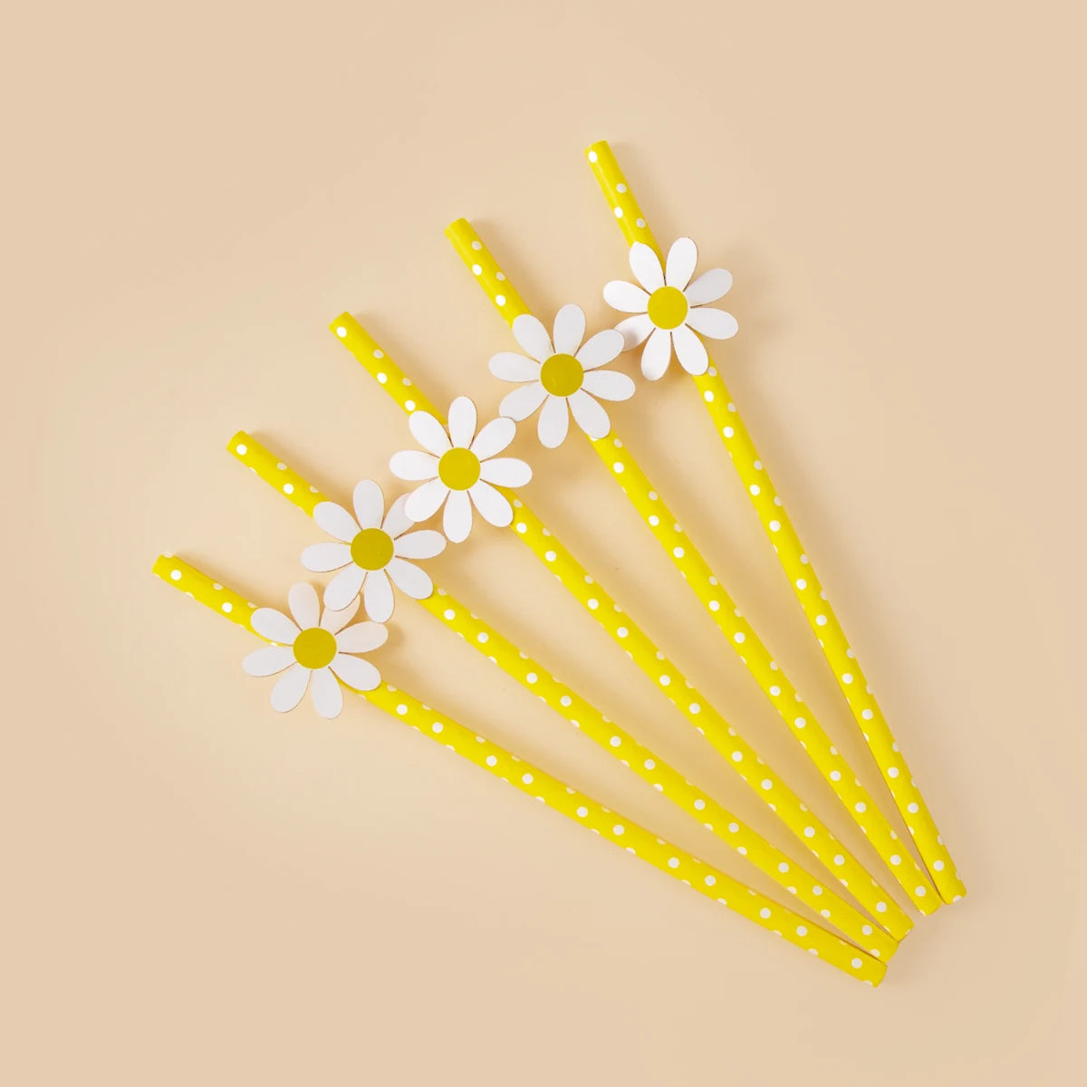 Kidslands® - Pailles en Papier Fleurs, Marguerites, Tournesol – Lot de 10/20/30 pour Anniversaire & Baby Shower