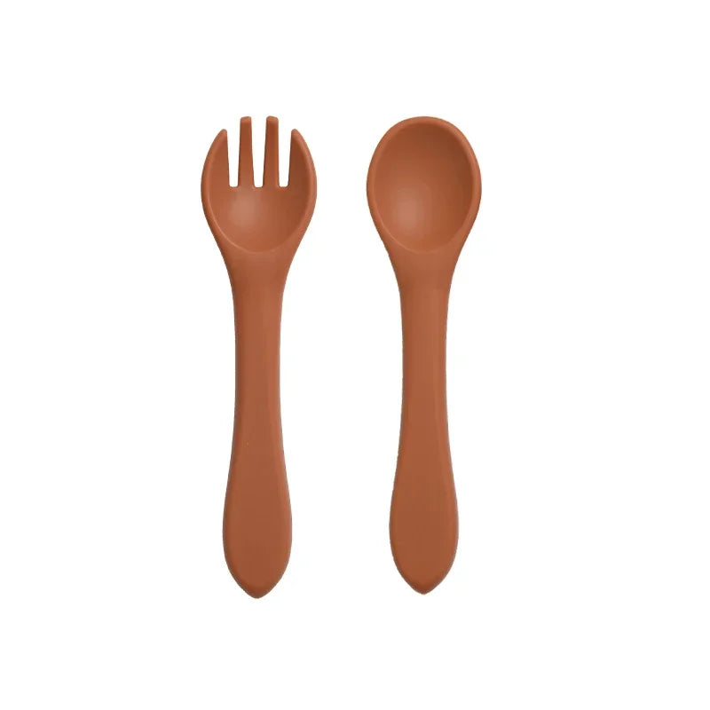 Kidslands® | Set 2 Pièces Couverts Bébé Silicone – Sans BPA