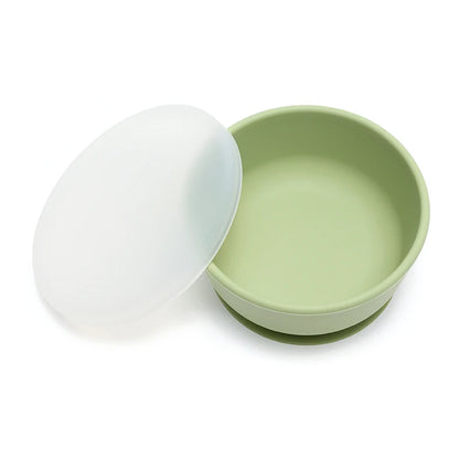 Kidslands® | Bol alimentaire d’apprentissage bébé en silicone avec ventouse & couvercle – Sans BPA