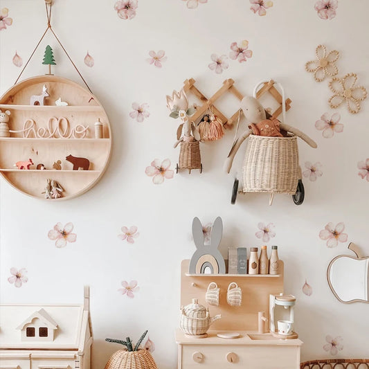 Kidslands® | Stickers Muraux Fleurs Sakura Roses – Déco Murale Style Bohème