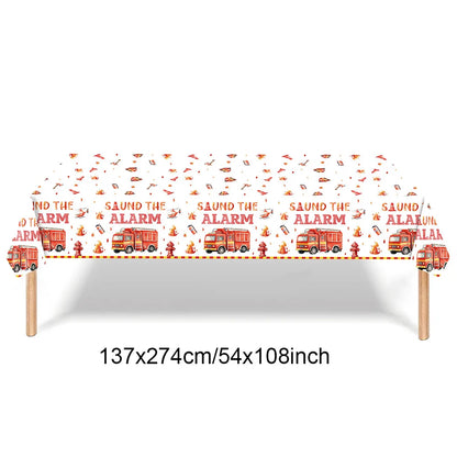 Kidslands® – Vaisselle Jetable Thème Camion de Pompier Assiettes, Gobelets, Couverts, Serviettes pour Fête d’Anniversaire Enfant