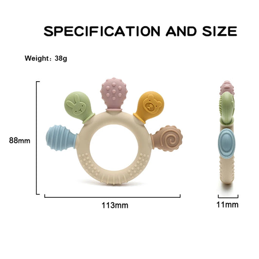 Kidslands® | Anneau de dentition bébé en silicone alimentaire – Sans BPA
