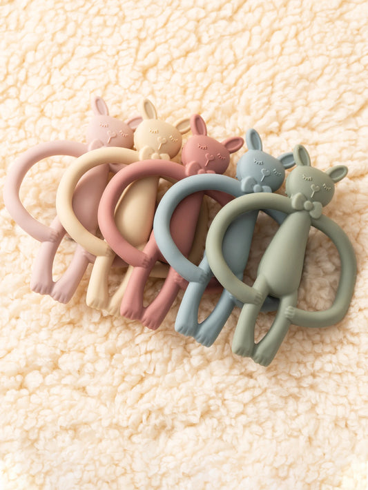 Kidslands® | Anneau de Dentition Silicone Bébé en Forme de Lapin – Sans BPA
