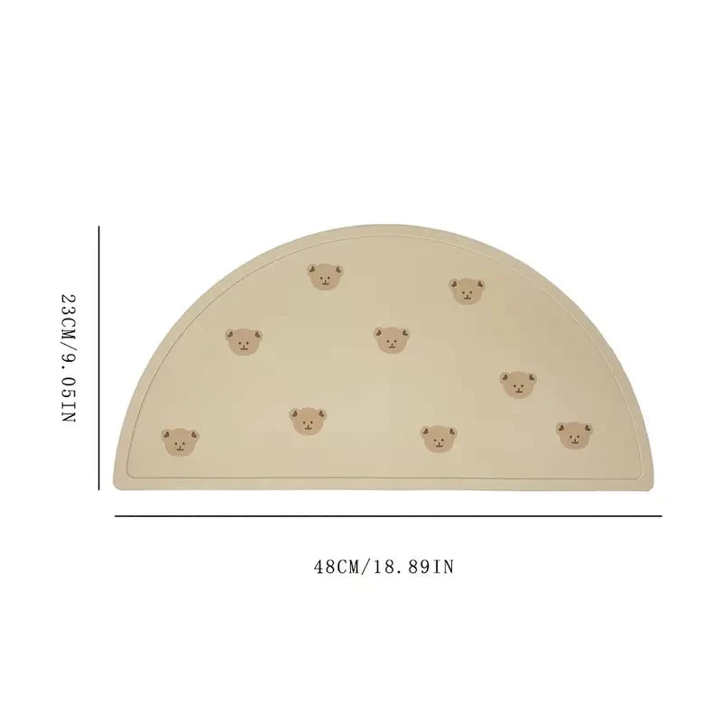 Kidslands® | Set de Table Silicone Bébé Étanche – Tapis Repas Pliable & Antidérapant