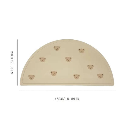 Kidslands® | Set de Table Silicone Bébé Étanche – Tapis Repas Pliable & Antidérapant