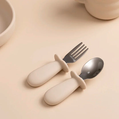 Kidslands® | Set de Couverts Bébé en Acier Inoxydable – Cuillère & Fourchette