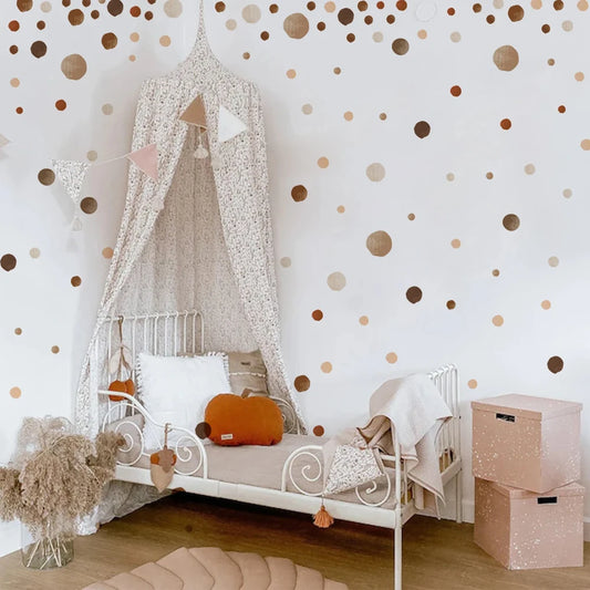 Kidslands® | Stickers Muraux 140 Pois Bohèmes – Décoration Murale Enfant & Bébé Amovible