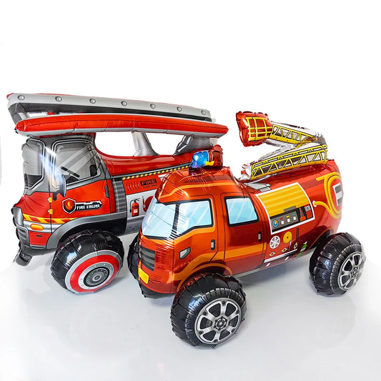 Kidslands® | Ballon Camion de Pompier ou Hélicoptère 4D – Déco thème Anniversaire Pompiers