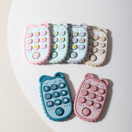 Kidslands® | Jouet de Dentition Bébé Forme Téléphone – Touches Pop-It - Silicone Souple sans BPA