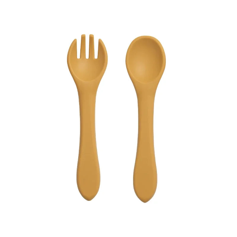 Kidslands® | Set 2 Pièces Couverts Bébé Silicone – Sans BPA