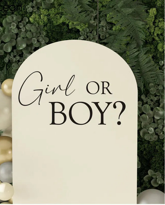 Kidslands® – Sticker “Girl or Boy?” pour Baby Shower | Déco Texte pour Miroir, Tableau ou Entrée Gender Reveal