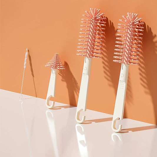 Kidslands® | Kit de Nettoyage Biberon avec Brosses en Silicone pour Voyage, Déplacement – Accessoires Bébé