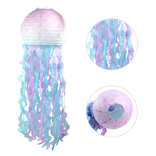 Kidslands® | Lanternes Méduses en Papier Dégradé – Déco Suspensions Thème Sirène & Anniversaire Océan