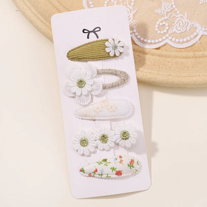 Kidslands® | Lot de 5 Barrettes – Pinces à Cheveux Enfant Motif Fleuri & Tendance