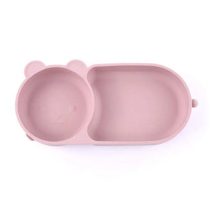Kidslands® | Bol Bébé en Silicone avec Double Ventouse – Design Ours - Sans BPA