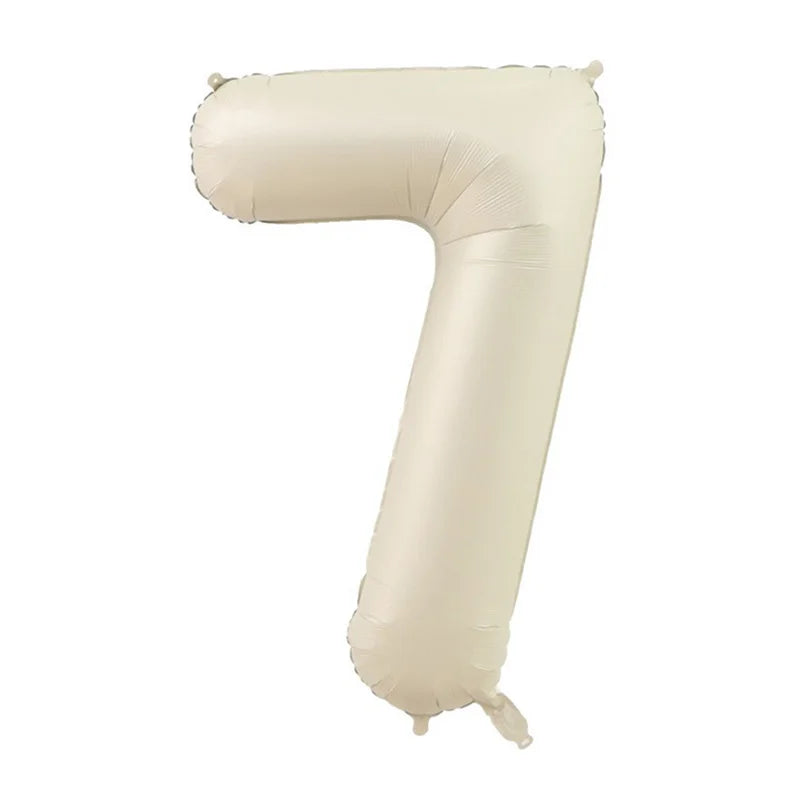 Kidslands® | Ballon Chiffre Crème Beige XXL – Déco Anniversaire & Baby Shower