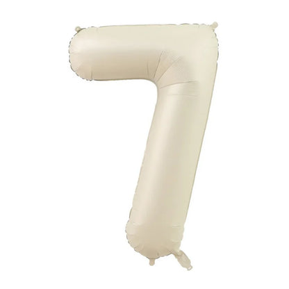 Kidslands® | Ballon Chiffre Crème Beige XXL – Déco Anniversaire & Baby Shower